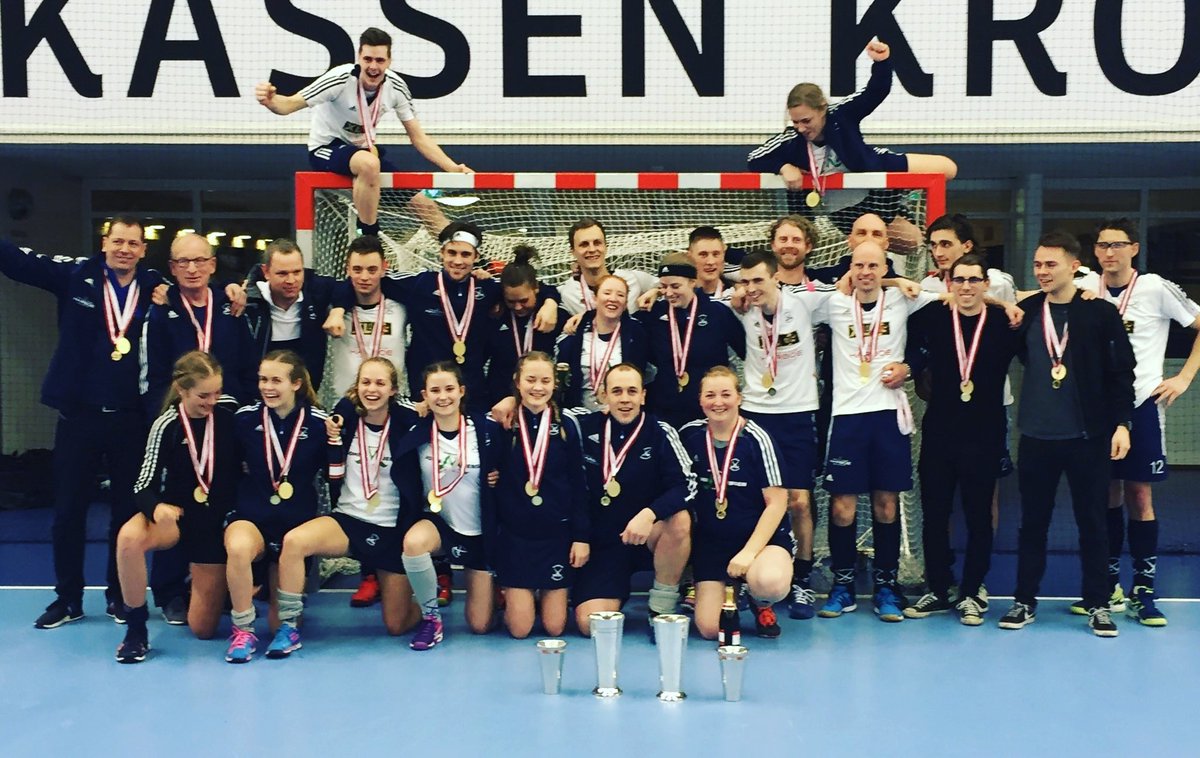1stM_SlagelseHK's tweet photo. DOUBLE GOLD FOR SLAGELSE! won our final 9-4, great team effort. @LasseSteinmetz top goal scorer of the season, good job lad! https://t.co/cHp4eyFzka