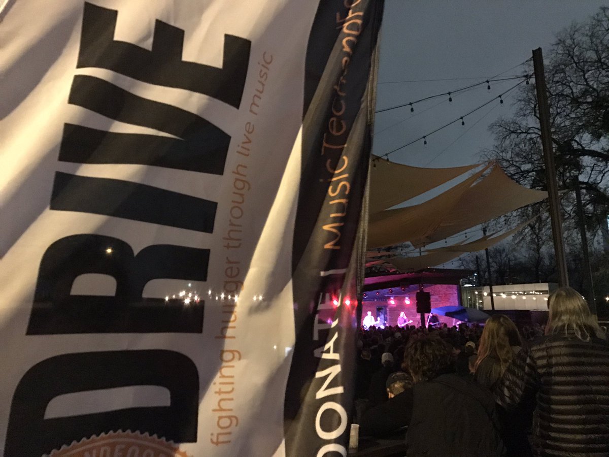 MusicTechFood's tweet photo. Rain's not keeping us away tonight! All systems go @ScootInnATX for @sonvoltmusic. Come by our booth in the back to donate! #NoCansRequired https://t.co/aEv6SLxD7W