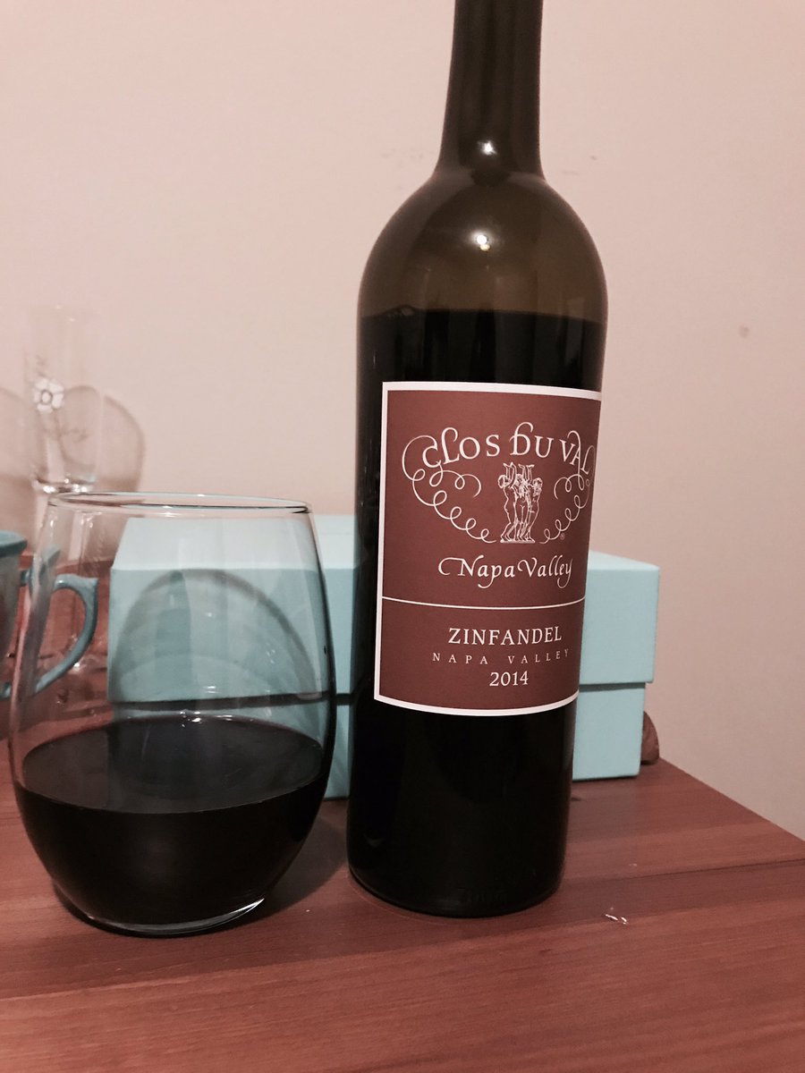 TravelingFlute's tweet photo. After a long days work...enjoying a beautiful glass of @ClosDuValNapa #Zifandel 🍷 My weekend had officially started #Cheers https://t.co/Qt1RLHub3v