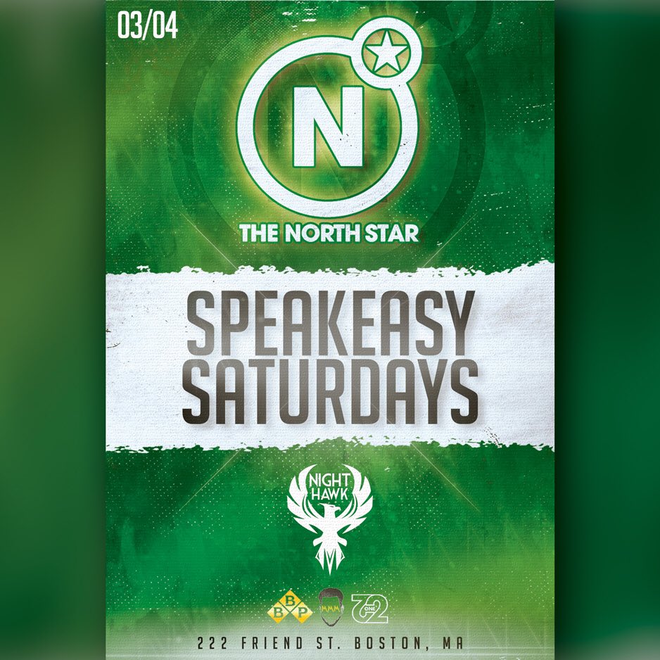 2NITE! <a href="/BostonBrosPromo/">Boston Brothers, LLC</a> presents #SpeakeasySaturdaysNorthStar w/ <a href="/TheDJNighthawk/">William Butler</a>