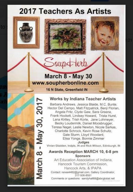 CGawNPHSArt's tweet photo. @GreenfieldDR @KristyDeer Hancock Cty visual arts advocate & connoisseur #SandyHall sets up TAA exhibt w/ @CGawNPHSArt @soupherb Recptn 3-10 https://t.co/Gsj9Sa2Omw
