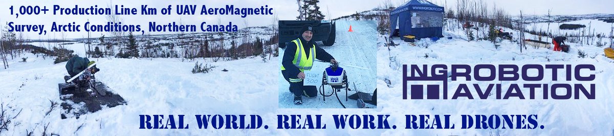 We just successfully finished 1,000+ PRODUCTION line Km of #UAVAeromagsSurvey in depths of Canadian winter.  #RealWorldRealWorkRealDrones
