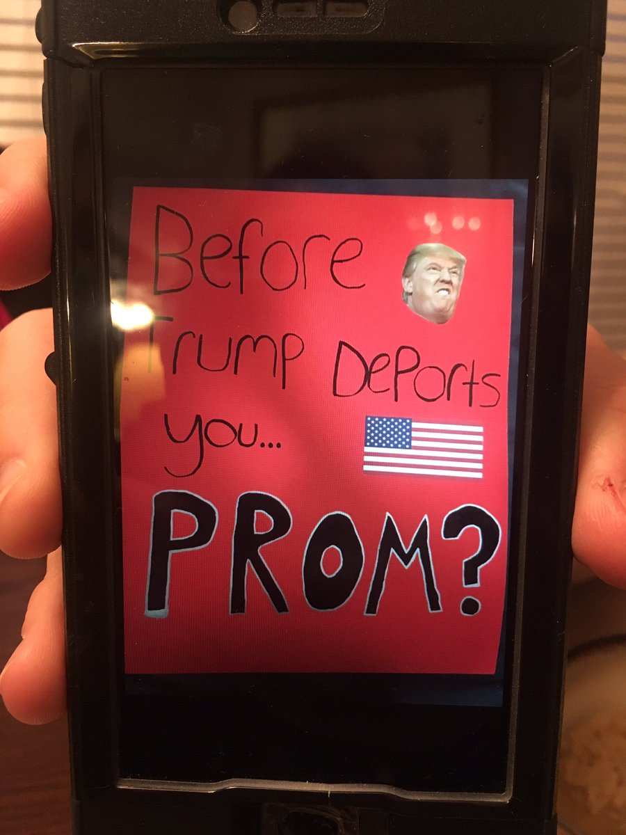 misjulie's tweet photo. @FunnyCostaki My son's #promproposal to his good sport, Persian girl-friend. She said YES ! #funnykid #cleverwit #sadtimes https://t.co/hf6esLU1aU