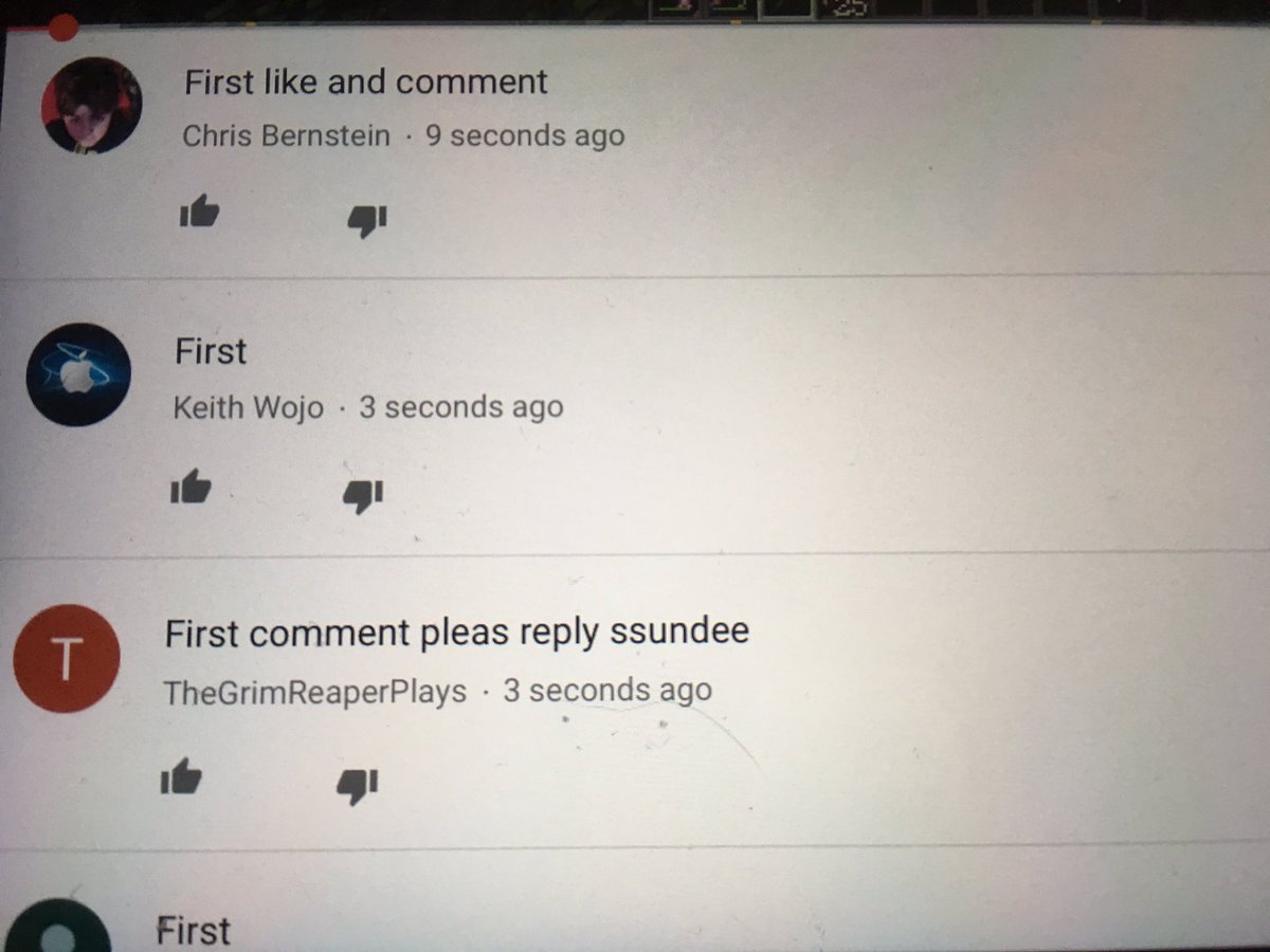 ThatOneGuyRowan's tweet photo. The comment section on a video  created by someone who has only ten year olds watching (@SSundee) https://t.co/PxYMFMBEmJ