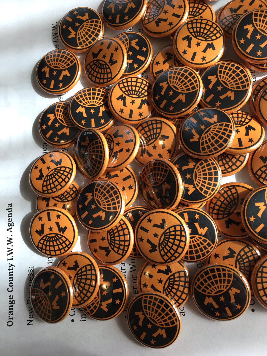 New pins for the OC IWW crew.