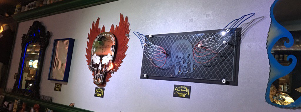 #SandmanStudio art glass is featured on # ReBARlv local artists' wall. The #18b #ArtsDistrict rocks!