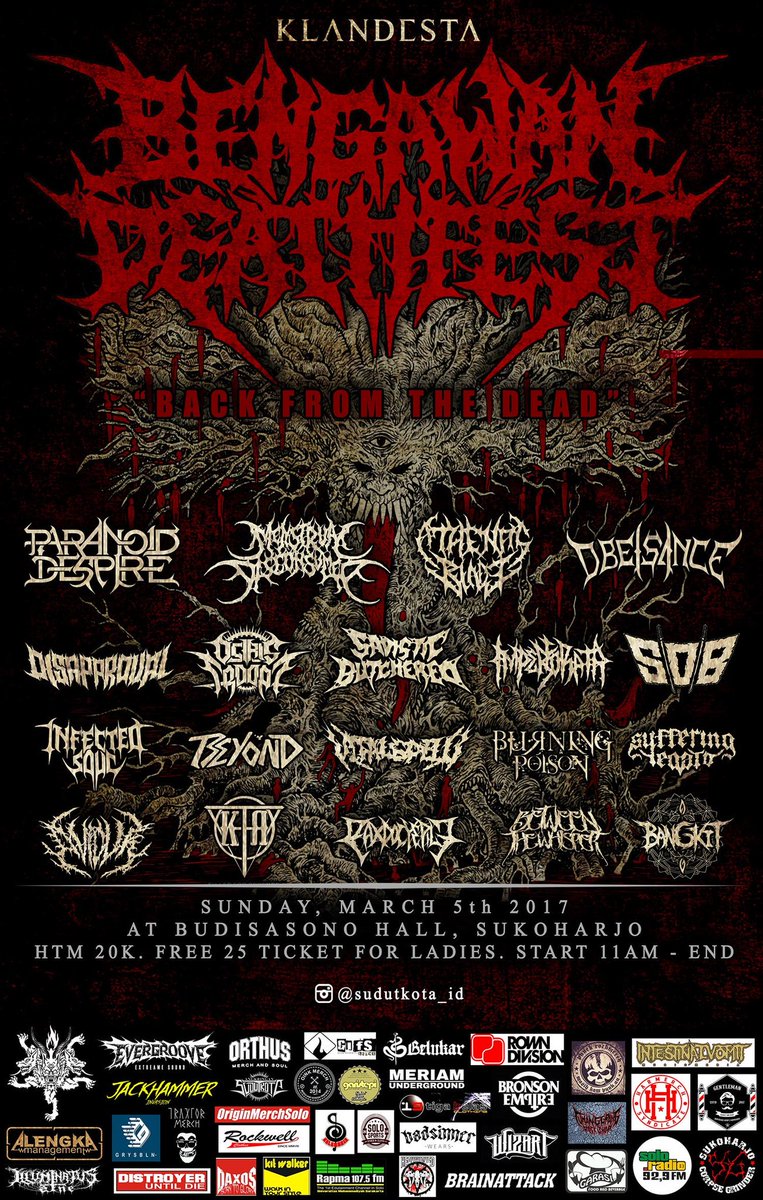 Jangan lupa hari ini OBEISANCE ada di BENGAWAN DEATH FEST at Gedung Budisasono Sukoharjo \m/
