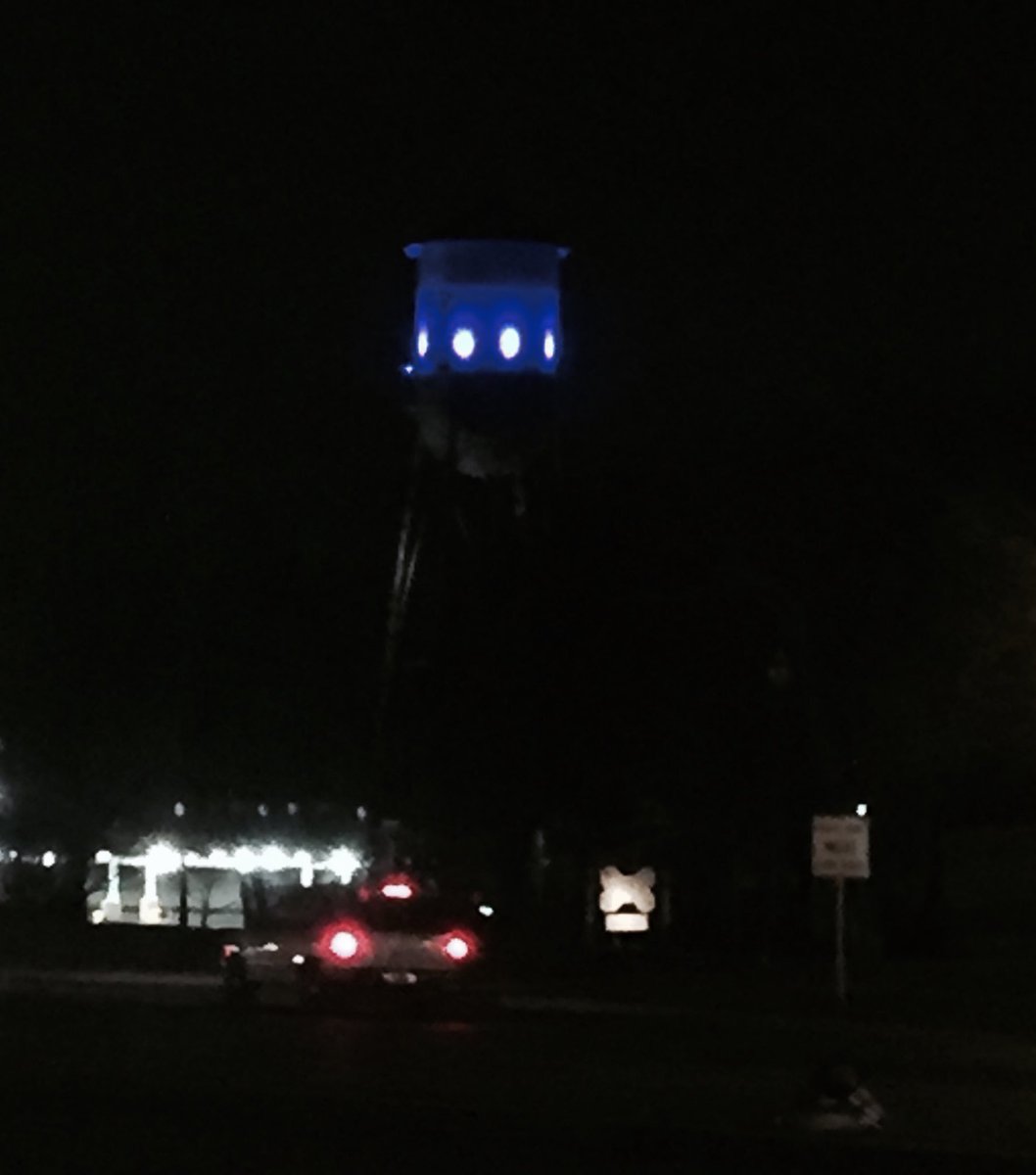 💡Guess who's shining bright tonight Keller! 💡#watertower #bluelights