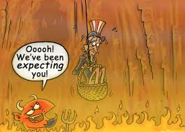 PoliSyke's tweet photo. This just in #America is officially going to Hell in hand basket. More now from #ClintonNewsNetwork. #ObamaWiretappedTrump #obamaforprison https://t.co/EFIuYeZeq4