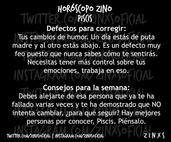zinos__'s tweet photo. #EnCuatroEsMásRico 
#HoróscopoZino #Piscis
Parte I, II, III &amp; IV. https://t.co/qpMjSJ3s8X
