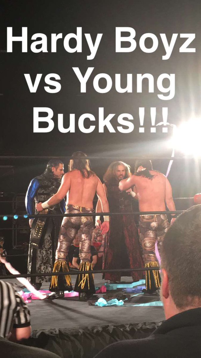 We lost our minds today seeing The Hardy Boyz vs The Young Bucks at #RoH #ManhattanMayhemVI