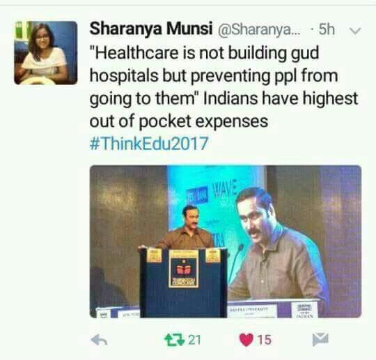 kavi_VPM's tweet photo. நல்ல மருத்துவமனைகளை கட்டுவதை விட மக்களை மருத்துவமனைக்கு வராமல் இருக்க வைப்பதே சுகா.துறையின் சிறந்த முன்னேற்றம்: @draramadoss

#ThinkEdu2017 https://t.co/IwYsILI62j