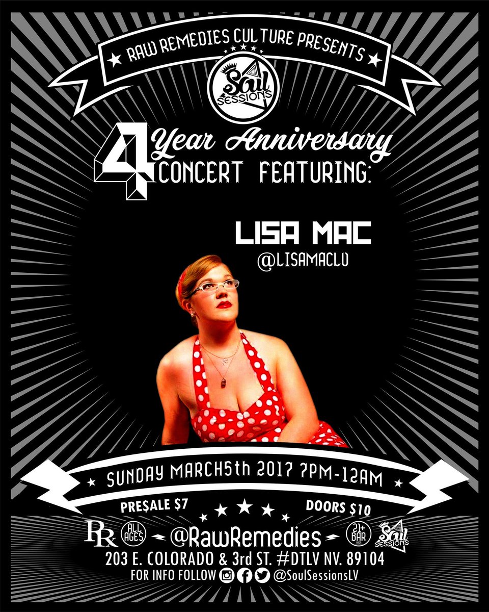 SoulSessionsLV's tweet photo. @lisamaclv performing tomorrow! 🤗 #supporttheartists! $10 @ the door 😎
Check out her EP #picnic On #spotify
#soulsessionslv4yearanniversary https://t.co/0IRJZ9Vd9f