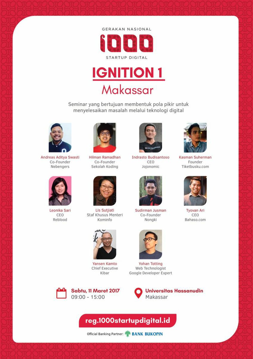 fajarassaad's tweet photo. Akn segera mulai Sabtu, 11 Maret - IGNITION pertama, jadilah entrepreneur d era digital #1000Startup #Makassar >>https://t.co/EILWLACjtl<< https://t.co/gUHnYqyggN