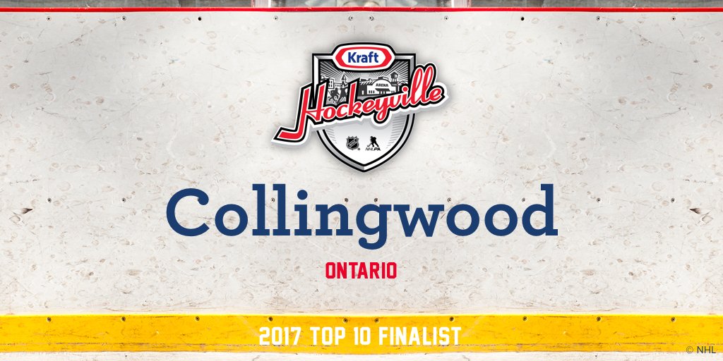 Collingwood - you've made the #KraftHockeyville 2017 Top 10! Vote for your community between March 12th and 13th at bit.ly/2mUSzdo.