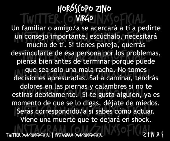 zinos__'s tweet photo. #EnCuatroEsMásRico 
#HoróscopoZino #Virgo
Parte I, II, III &amp; IV. https://t.co/mfePY2jVNO