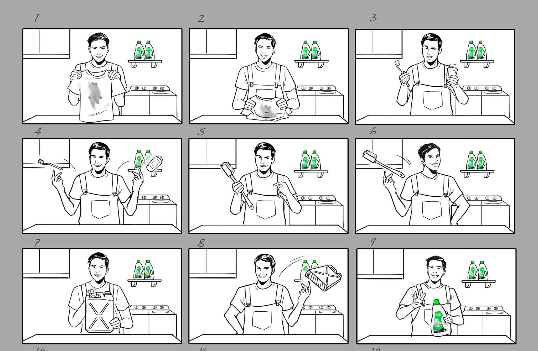 Storyboard For Liquid Detergent Product Alasan No 3 Untuk Byebyekucek Https T Co Pzwqpj4sh6 Illustration Digital Cm Https T Co Amavfjxuwx Rin On Twitter