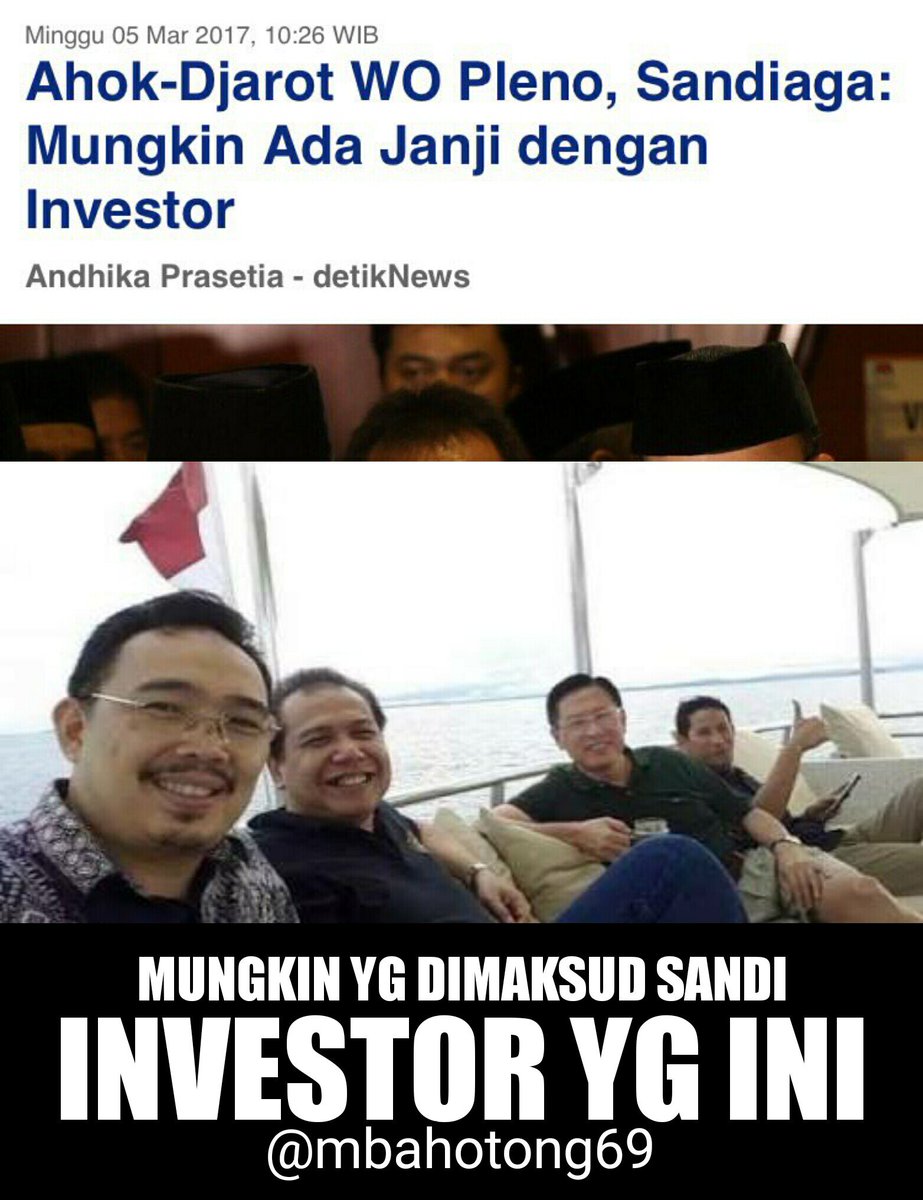 Ahok Djarot WO Pleno Sandiaga Mungkin Ada Janji Dengan Investor