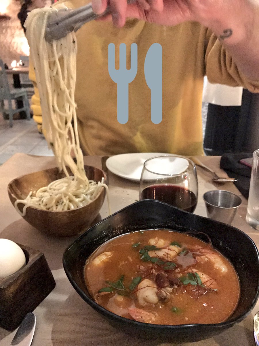 Spaghetti and shrimp at @marerestaurants #SantaMonica 🙌🏻 - a taste of the Mediterranean in LA! ❤️