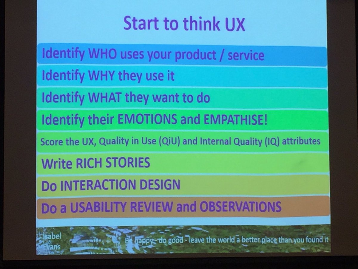 nashjain's tweet photo. #QualityInUse workshop by @IsabelE_Test - how to think about #UX #UserExperience #AgileIndia2017 https://t.co/w4TplE2te7