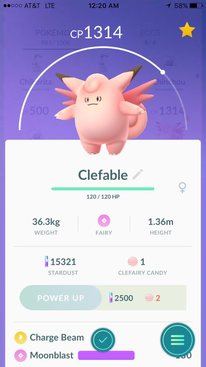 Zenaido's tweet photo. @mellokittv @pokemondeadguy @_DropTheMic_ 1 down 3 to go to finish up gen 1 dex #Clefable #ChargeBeam #Moonblast https://t.co/NNRGqRII5K
