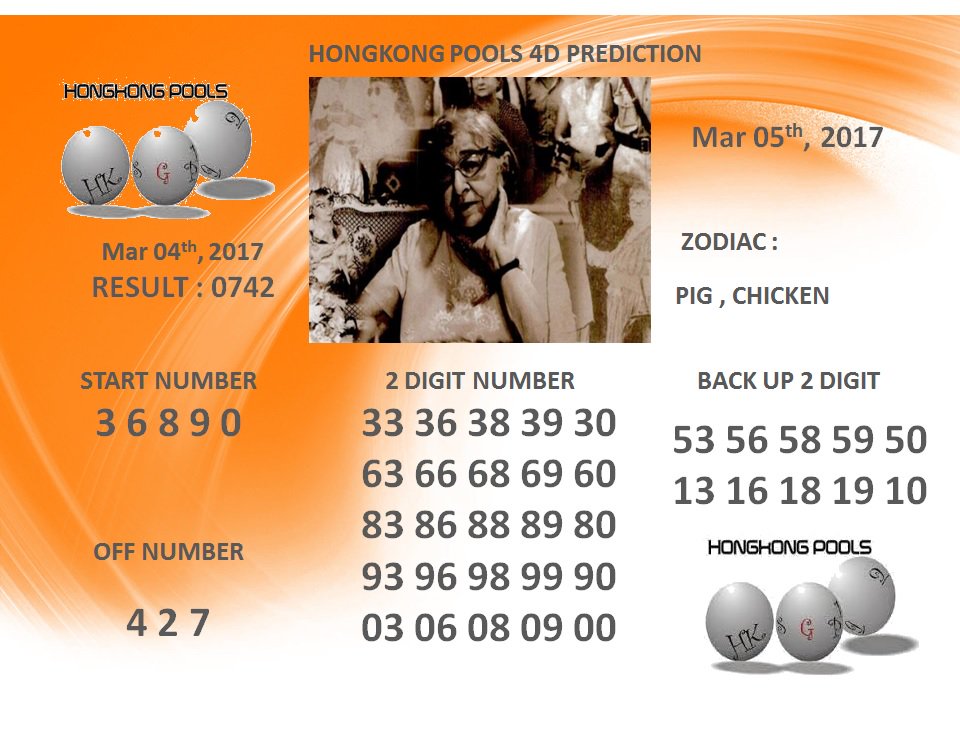 prediksi4d's tweet photo. Prediksi Togel Hongkong hari ini , minggu 05 maret 2017
di https://t.co/6zMqOuxy7A
#prediksi4d #togelhk #ramalan4d https://t.co/mBAgAmrEbu