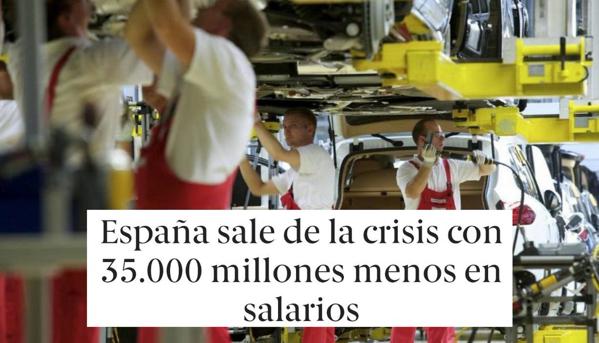 PODEMOS's tweet image. 👉El Ibex35 aumenta sus beneficios un 48% en 2016.
👉En 8 años la economía española pierde 35.000 Mill. en salarios.
elespanol.com/economia/macro…