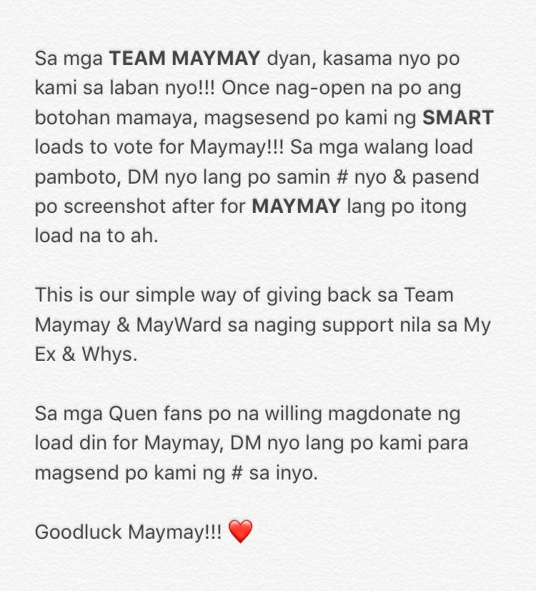 ENRIQUE_LICIOUS's tweet photo. Hello sa mga Team Maymay!!! Here's our simple way of helping, giving back lang sa lahat din ng naging support nyo kay Quen!! ❤ https://t.co/TY7vDMvv0j