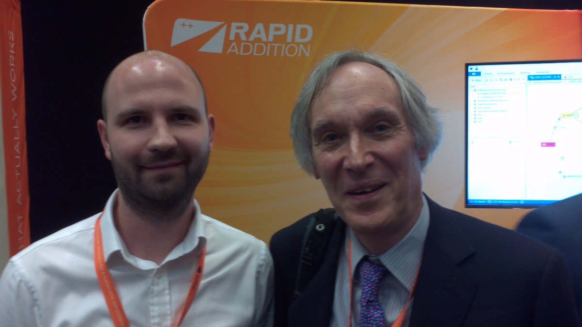 TradingGurus's tweet photo. Chatting about #FPGA #FIXEngine accelerators to Petr Poštulka on the @RapidAddition stand at #FIXEMEA2017. 5 µs tick to trade over @java! https://t.co/r14lS3sVI3