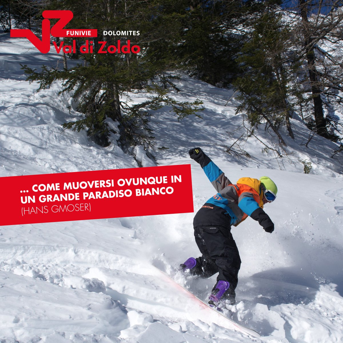 Come muoversi ovunque in un grande paradiso bianco (Hans Gmoser)
#valdizoldoskiarea #sciare #dolomiti