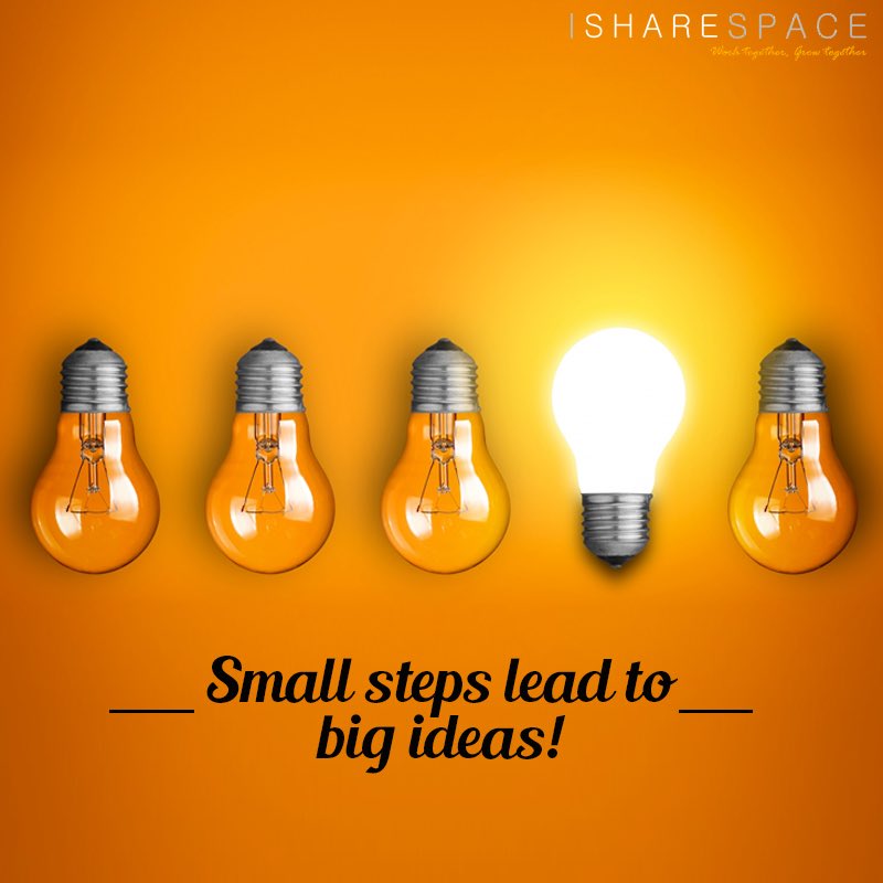 IShareSpace's tweet photo. Donโt get disheartened quickly! Your next idea maybe your best one. #Coworking #IShareSpace #BusinessCentre #GetAnIdea https://t.co/SOd7Ef4u6t