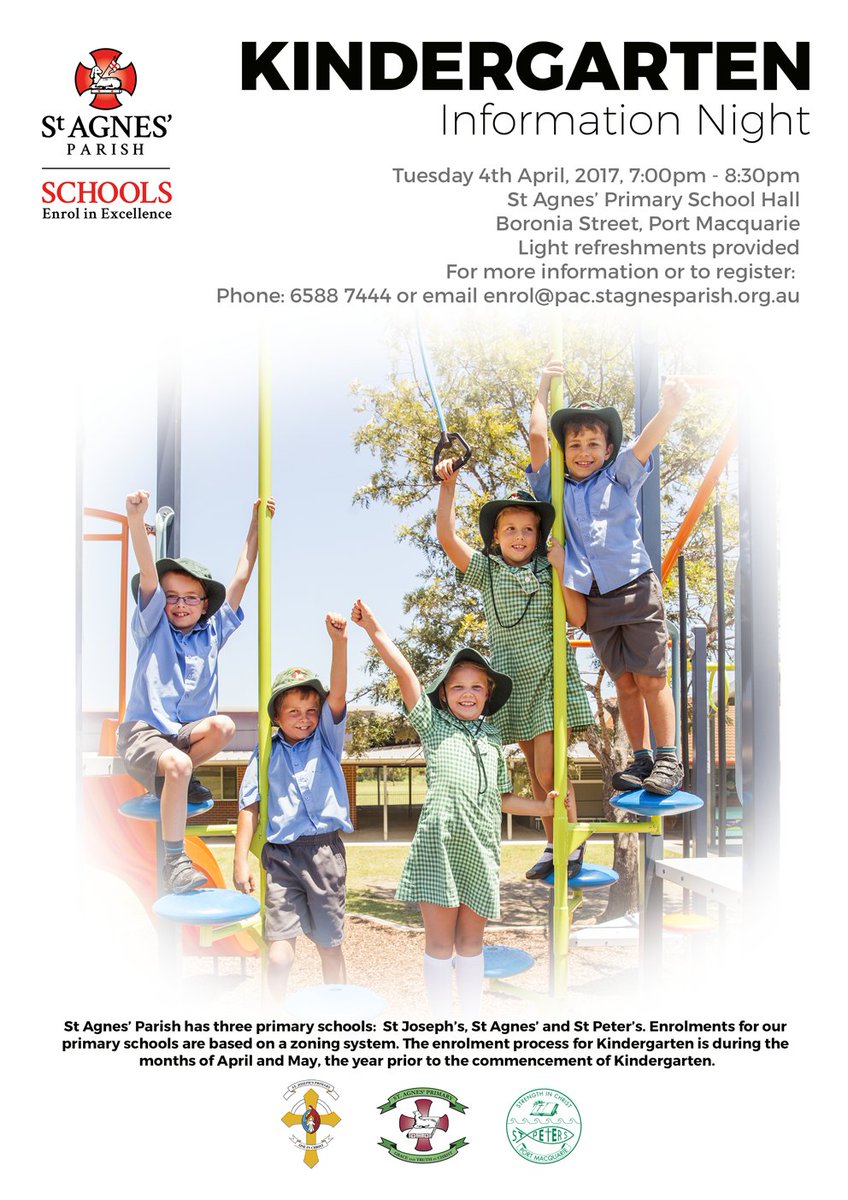 SPPS_PMQ's tweet image. 2018 Kinder Information evening for Port Macquarie Parish schools coming soon.