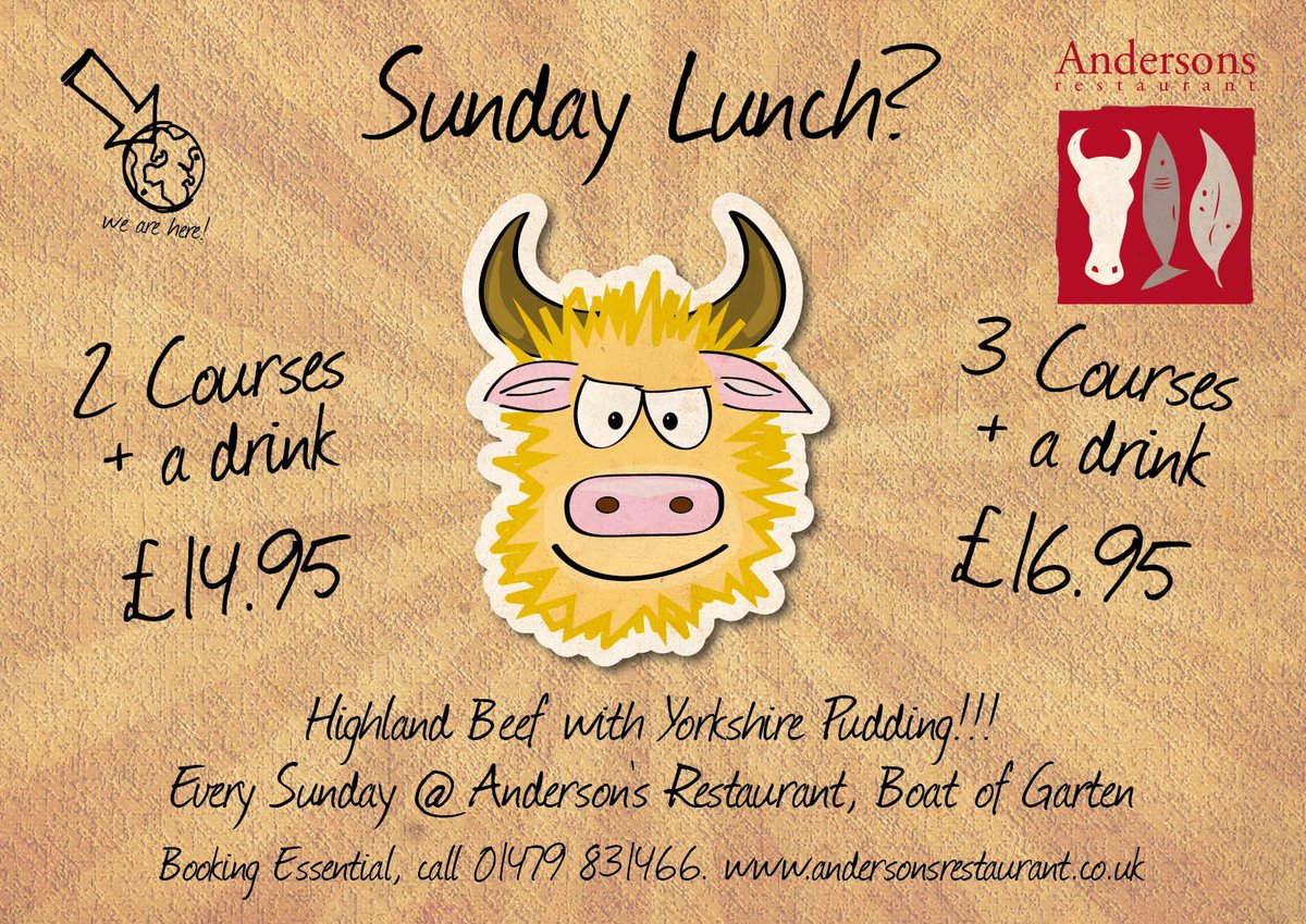 eatandersons's tweet photo. Sunday Roast @ Andersons Restaurant! #boatofgarten #sundayroast #aviemore #cairngorms #yorkshirepudding https://t.co/iJpQqHipDw