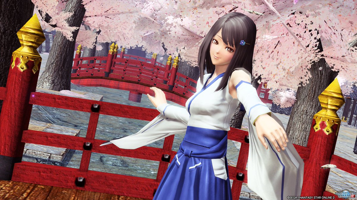 るーな Pso2 W ﾉ 巫女の日なので カンナギツバキでパシャリ 巫女の日 Pso2うちの子を愛でる会 Pso2