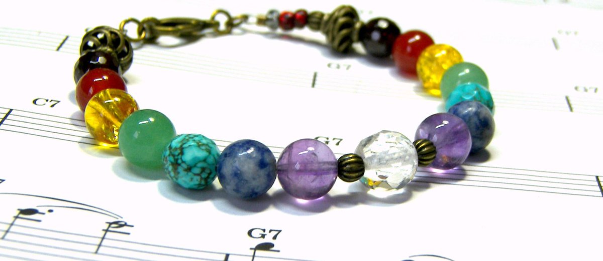 lunaessence's tweet photo. Genuine Gemstone Chakra Bracelet https://t.co/AvlutvYrYZ #Etsy #LunaEssence #4thChakra https://t.co/XaBUW9C4uK