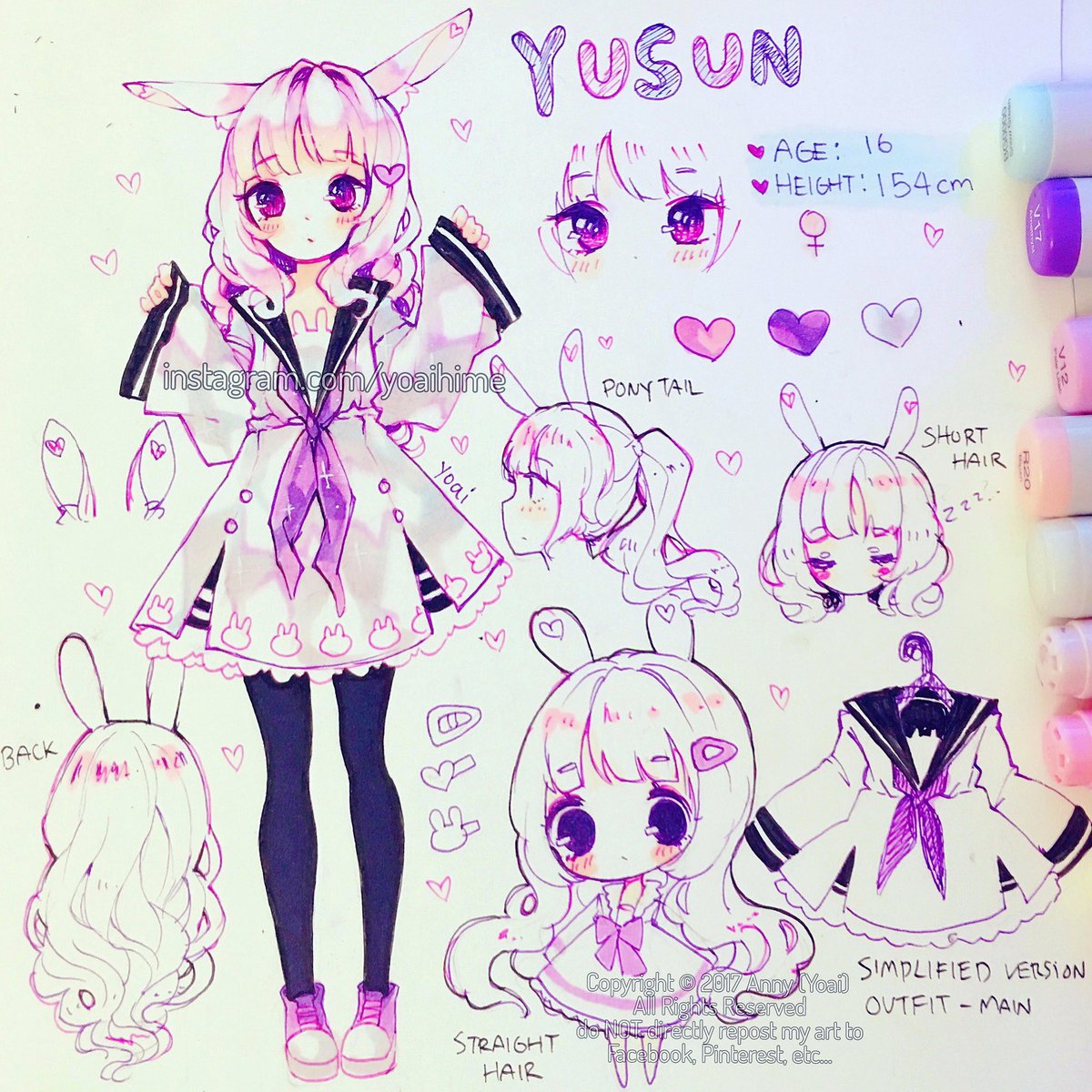 ....too lazy to color in the rest but I still have more refsheets to do ;-; 