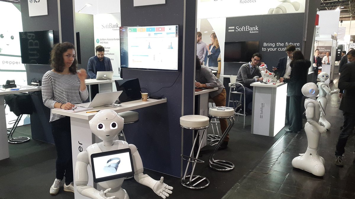 IntuitiveRobots's tweet photo. Here we are @EuroShop ! Visit us at booth A33 Hall 2 &amp; discover our solutions for @PepperTheRobot in retail! @SBREurope https://t.co/gJHYaXFswH