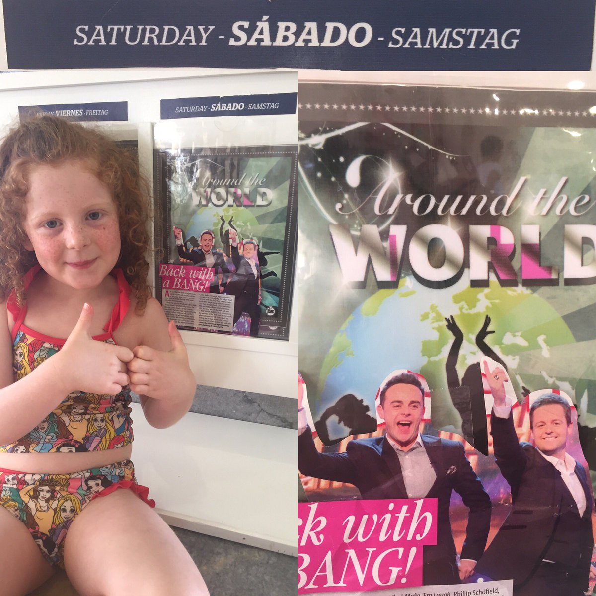 On holiday but making our own end of the show show. #twtakeaway #antanddecsaturdaynighttakeaway Thomson Warrington ss #pleasesendustodisney