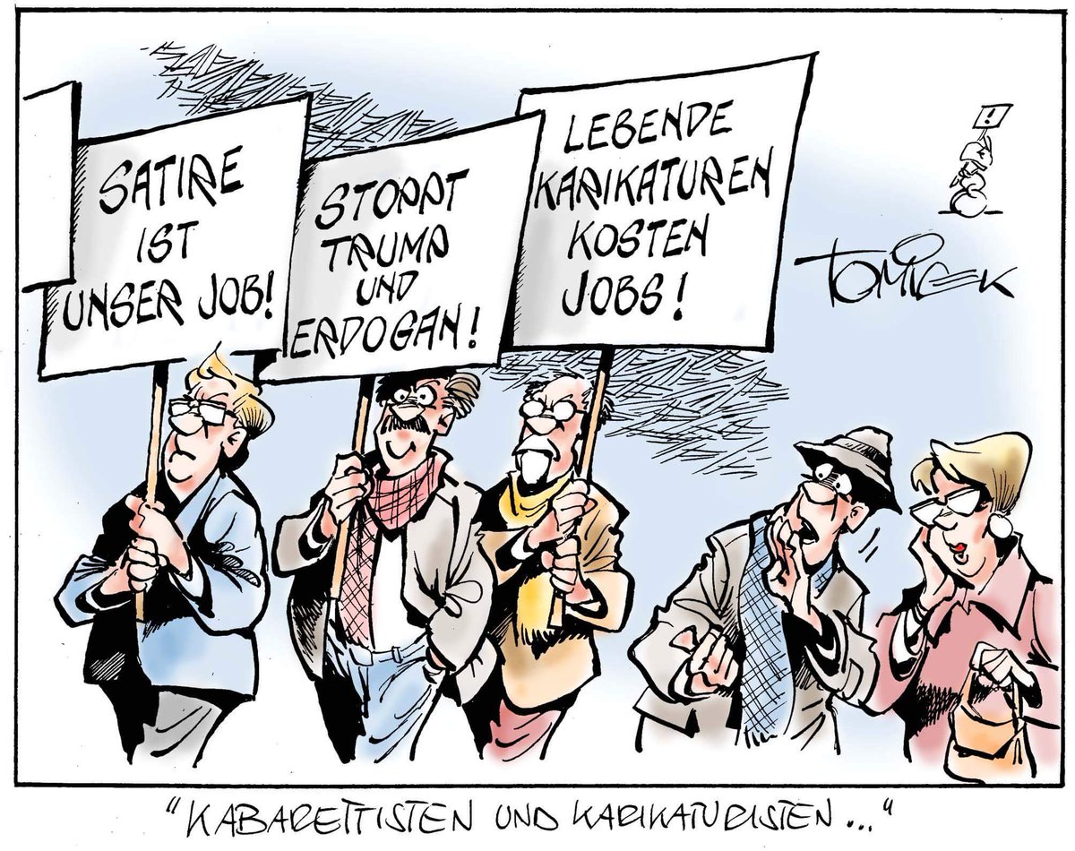 WbgKhr's tweet photo. Realsatire gefährdet Arbeitsplätze! #Fakehumor
(Karikatur Tomicek) https://t.co/MfGDPAbxcK