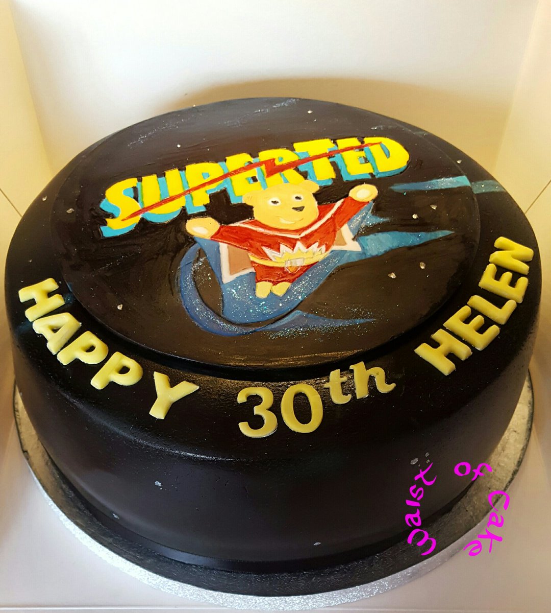 waistofcake's tweet photo. Yesterday's birthday cake # 30th #handpainted #SuperTed https://t.co/qp8AOhwKwY