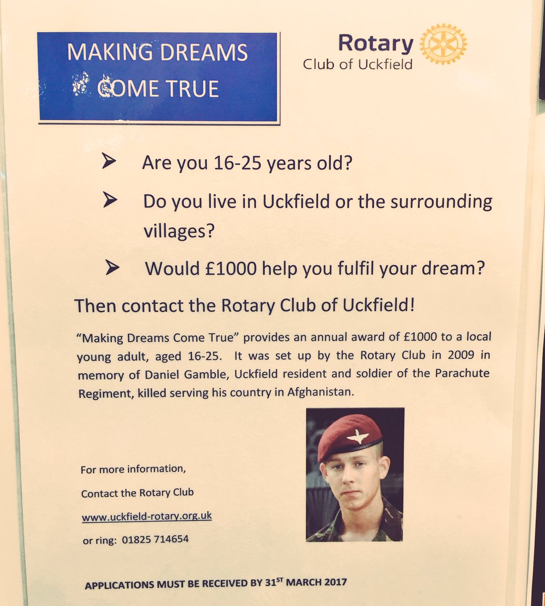 Great opportunity for young people in the #Uckfield area via <a href="/Rotary/">Rotary International</a> - please share