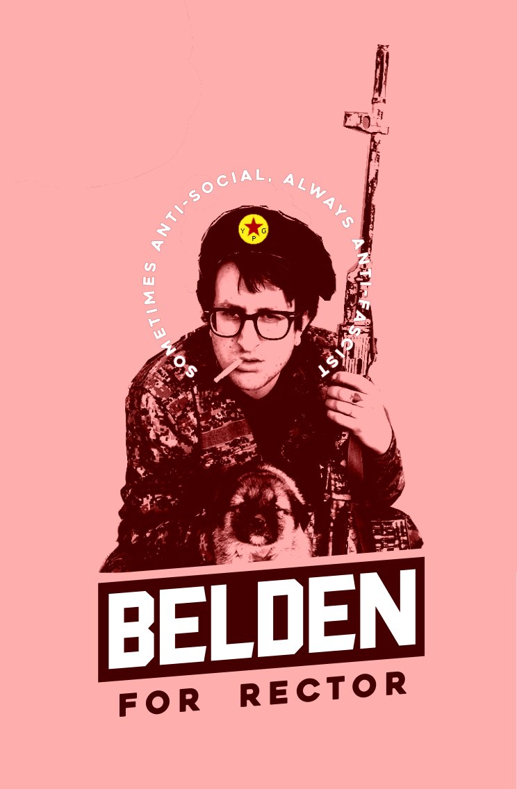 Belden4Rector's tweet image. There's only one anti-fascist candidate on the ballot. (Thanks @GlasgowMarxists for the poster!)
#BeldenForRector