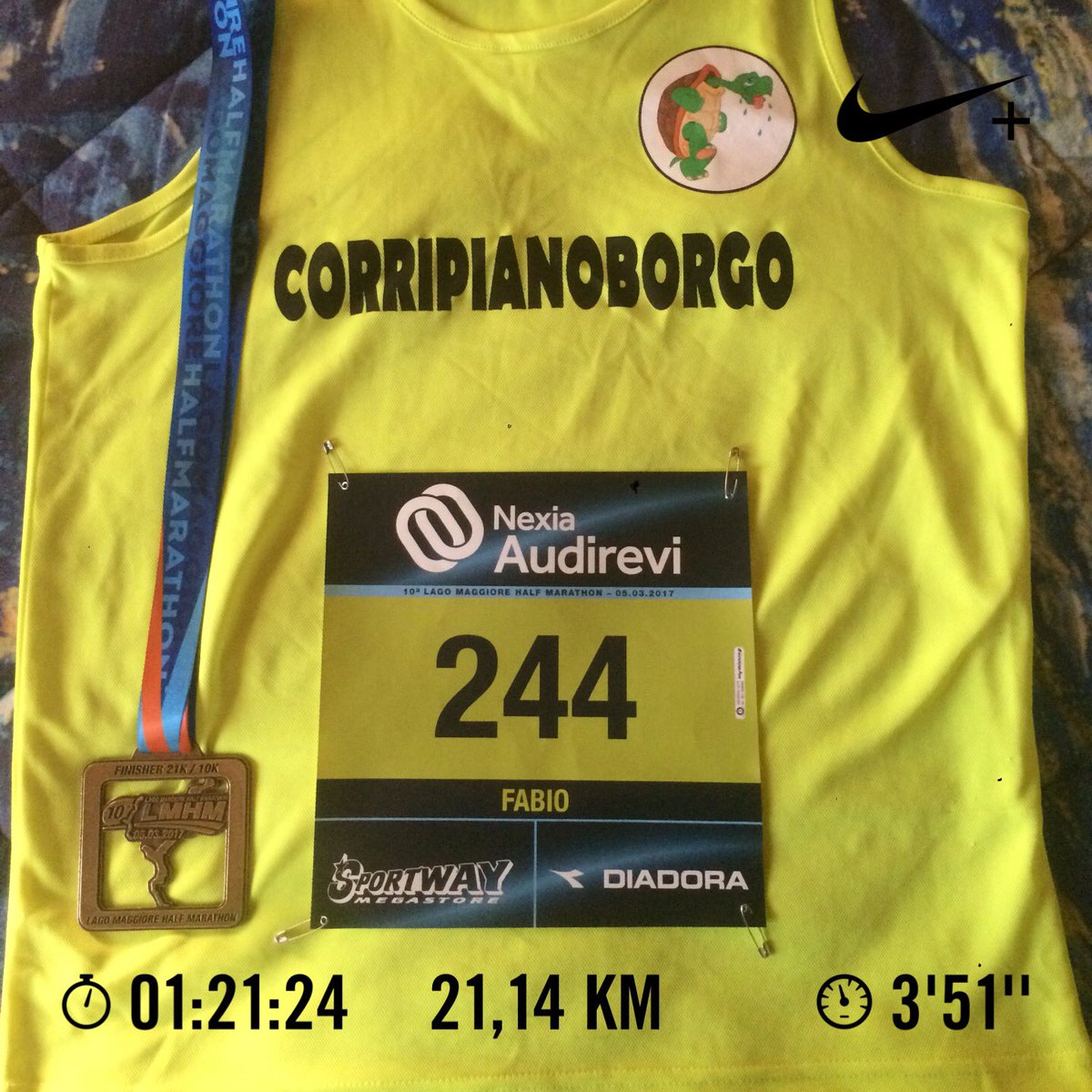 seiunprimo's tweet photo. Questa volta ho esagerato...50º su 1404 #lagomaggiorehalfmarathon #corsa #run #running #halfmarathon #mezzamaratona #21k #corripianoborgo #🐢 https://t.co/6y06ZMWUMt