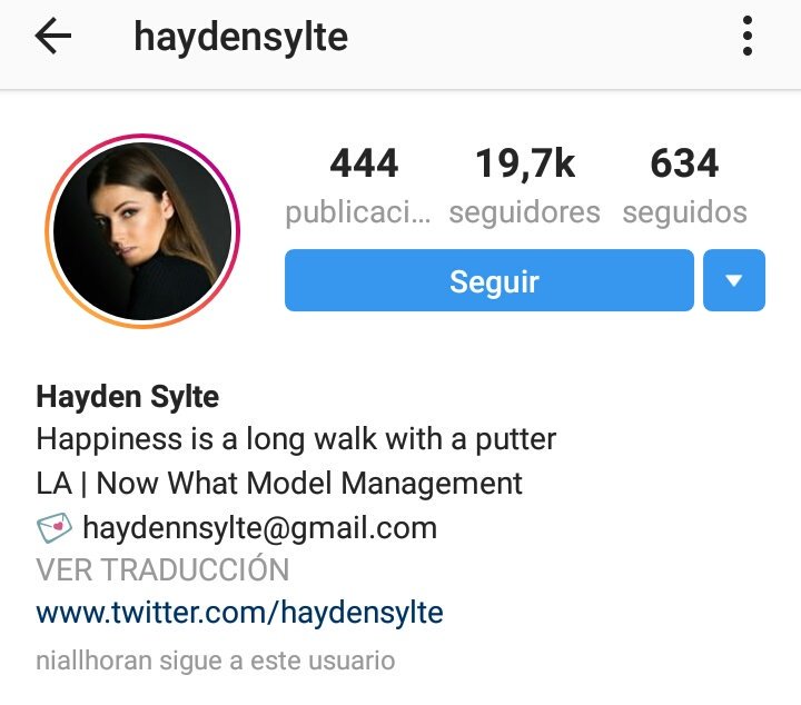 WorldNotes1D's tweet photo. Niall Horan en el día de hoy empezó a seguir a Hayden Sylte en su cuenta de Instagram personal. #VideoLove One Direction https://t.co/vUqtrC37Lx
