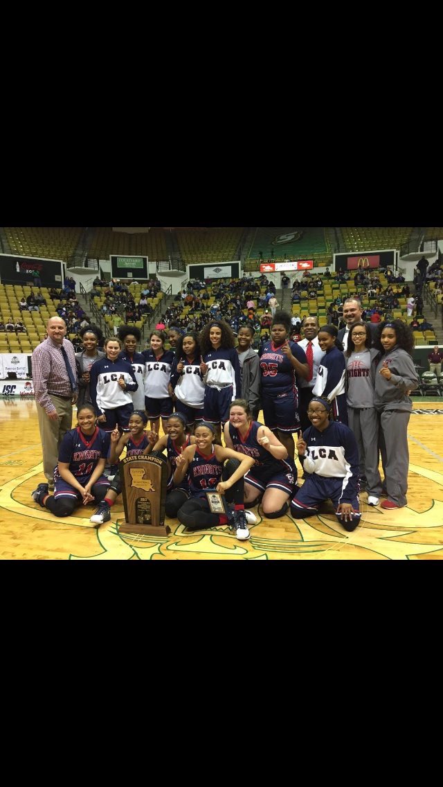 tmorr225's tweet photo. Congrats 2018 Adidas All American @MegTheBaller named MVP & @LCALadyKnights LHSAA Division IV state champs! @3Stripewbb #LASelect https://t.co/8BnqirlKkb