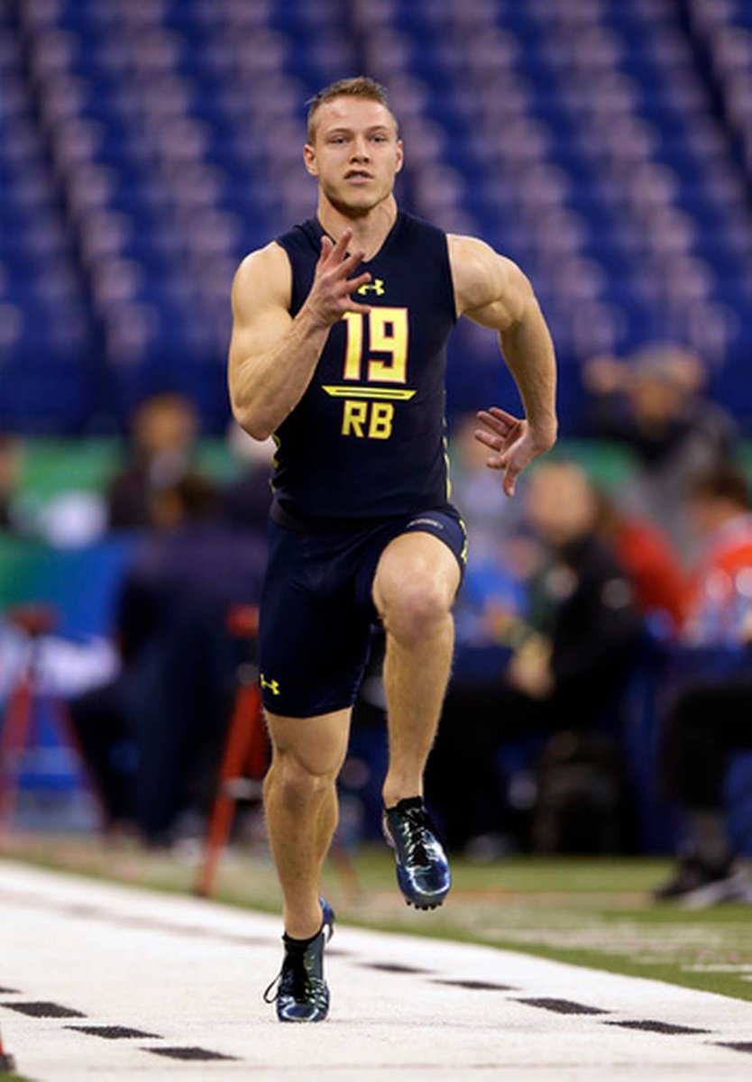 my boy Christian Mccaffrey bulge at the NFL combine, What a bro and what a ...
