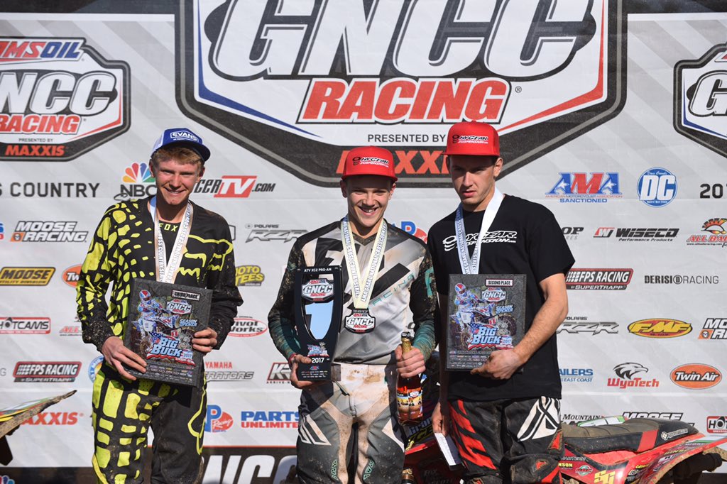 GNCCRacing's tweet image. Today's XC2 Pro-Am podium: Devon Feehan, Greg Covert and Hunter Hart #GNCC #GNCCRacing #BigBuck