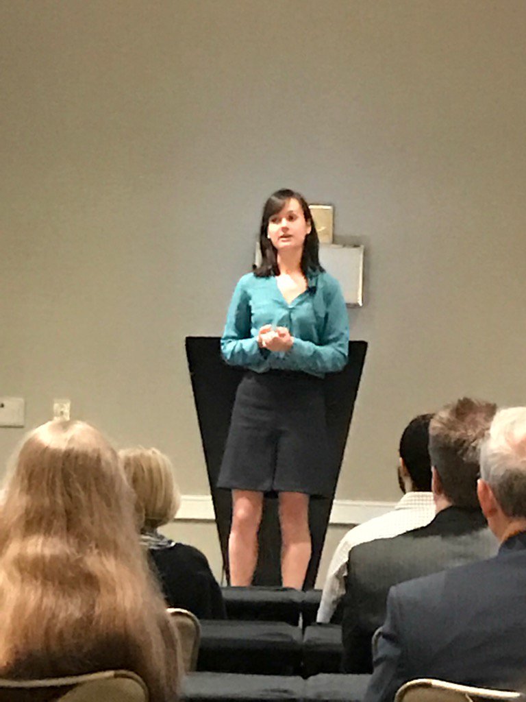 SharonJMcGee's tweet photo. Monica McNerney @GeorgiaTech: low cost nutritional tests #3MT #CSGS17 https://t.co/Pd9PEWu6Ud