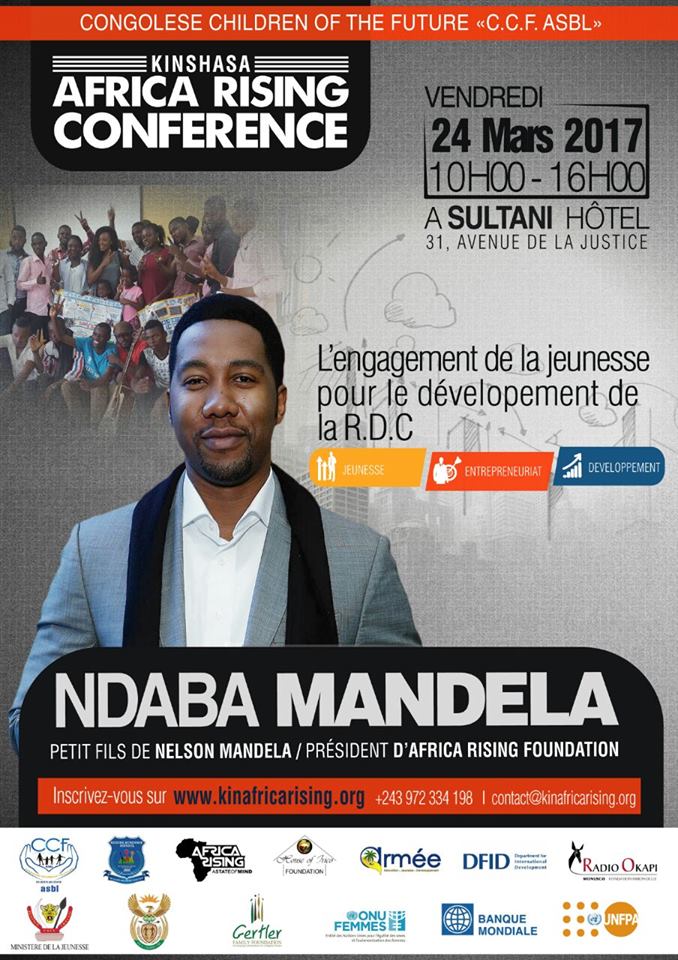 AlphaKingo's tweet photo. Africa Rising Conference, Youth Engagement for the Dvlptt of DRC with Ndaba Mandela, one of Nelson Mandela's grands sons. Join us! https://t.co/4lI3ReFZEd