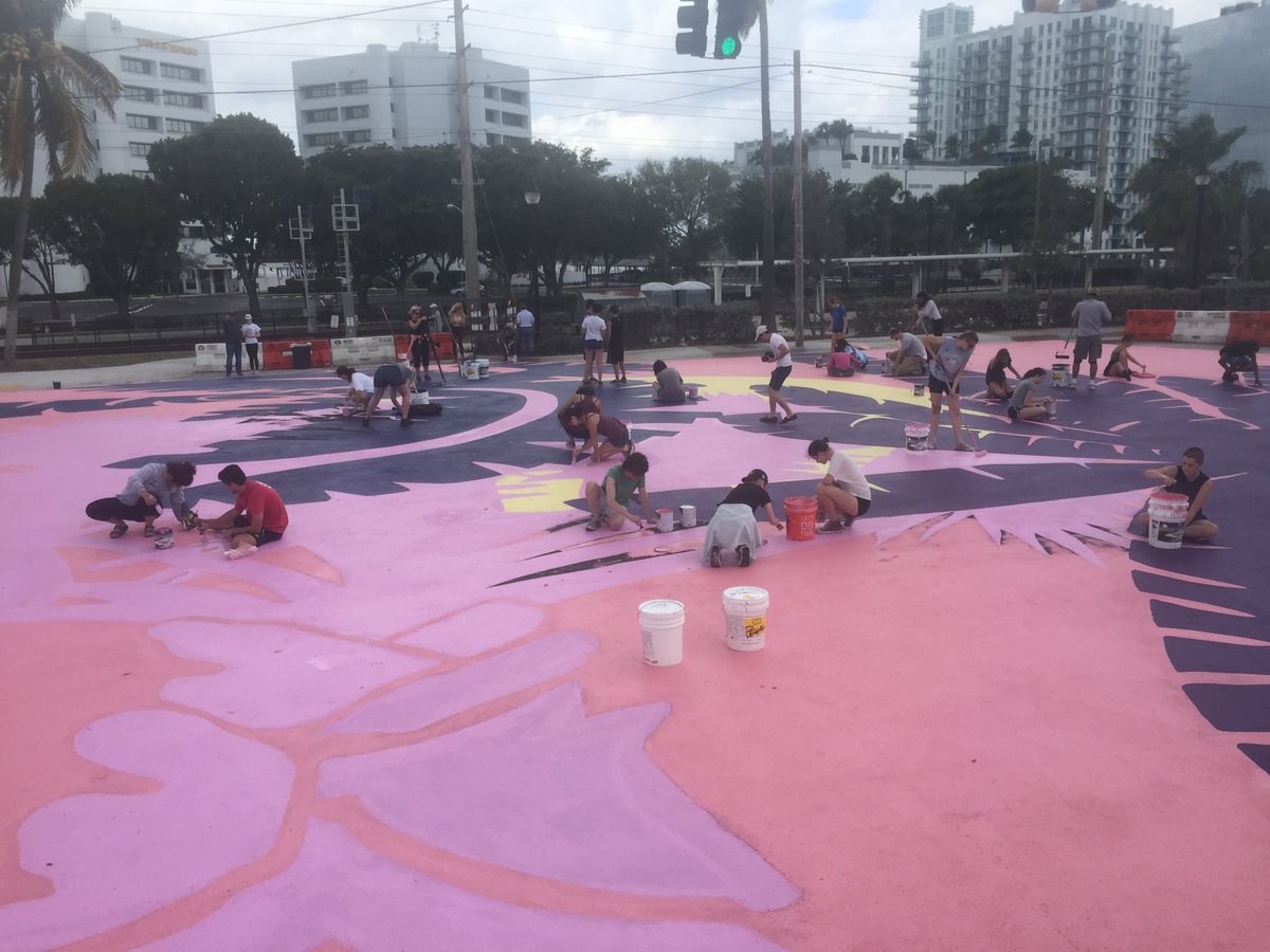 WPBbusiness's tweet photo. @westpalmbch #intersectionrepair #tacticalurbanism at its best #ilovewpb - Thanks to @knightfdn & @StreetPlans https://t.co/J54TGrdYpc